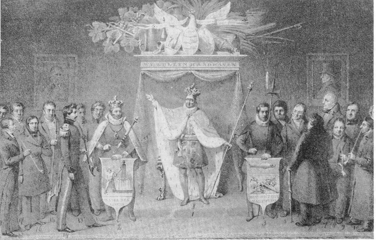Bestand:Litho leden sociëteit De Harmonie Den Bosch door firma Mourot en Van Lieshout ca 1835-1838.jpg