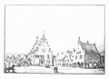 Schets van architect Kropholler van raadhuis en Raadhuisplein (GAW,fotonr.40917).